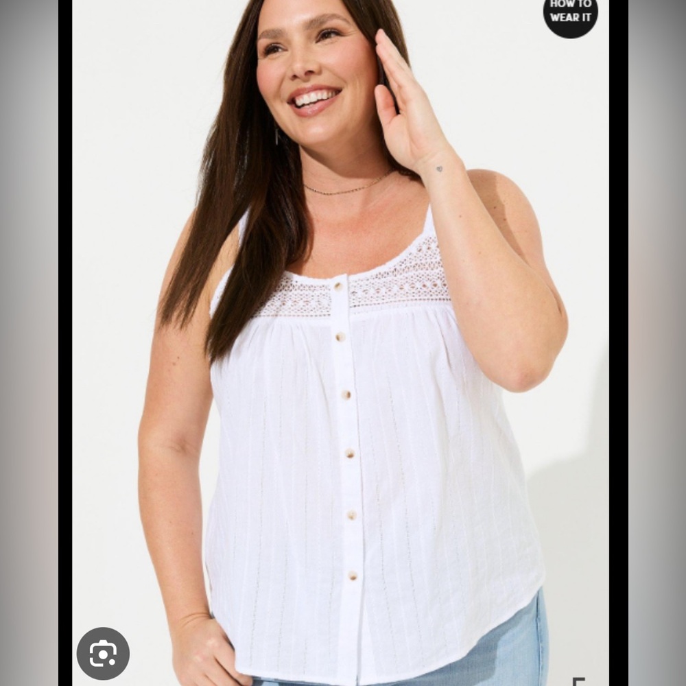 Nwt! torrid 3 bright white crochet tank top